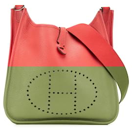 Hermès-Hermès Red Clemence Evelyne I PM-Red,Other