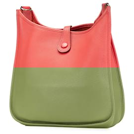 Hermès-Hermès Red Clemence Evelyne I PM-Red,Other