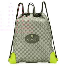 Gucci-Gucci Brown GG Supreme Animalier Backpack-Brown,Beige