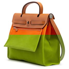 Hermès-Hermès Orange Toile Herbag Zip 31-Other