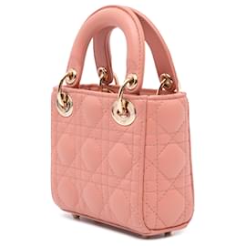 Dior-Dior Pink Micro Lambskin Cannage Lady Dior-Pink