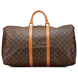 Louis Vuitton-Louis Vuitton Brown Monogram Keepall 55-Brown