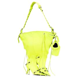 Balenciaga-Balenciaga Green Lambskin Le Cagole Boot Bag-Green,Light green