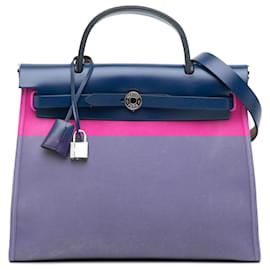 Hermès-Hermès Pink Toile Herbag Zip 31-Pink,Other