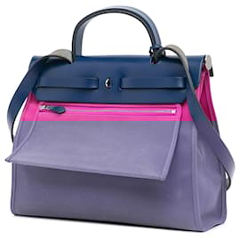 Hermès-Hermès Pink Toile Herbag Zip 31-Pink,Other