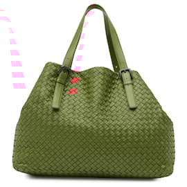 Bottega Veneta-Bottega Veneta Red Large Nappa Intrecciato Cesta Tote-Red