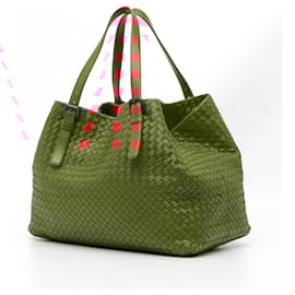 Bottega Veneta-Bottega Veneta Red Large Nappa Intrecciato Cesta Tote-Red