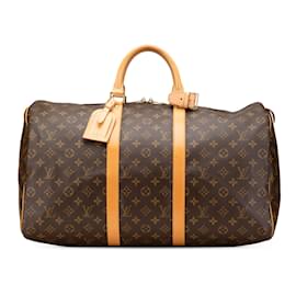 Louis Vuitton-Louis Vuitton Brown Monogram Keepall 50-Brown