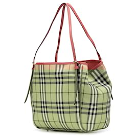Burberry-Burberry Brown Small Haymarket Check Canvas Canterbury Tote-Brown,Beige