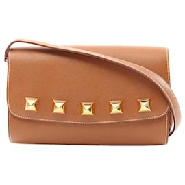 Hermès-Hermès Brown Courchevel Medor Crossbody-Brown