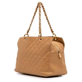 Chanel-Chanel Brown Grand CC Caviar Timeless Tote-Brown,Flesh