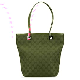 Gucci-Gucci Red GG Canvas Tote-Red