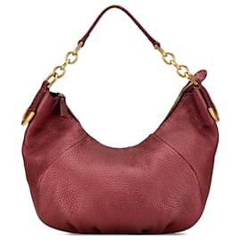 Fendi-Fendi Sac Hobo Selleria en Cuir Rouge-Rouge