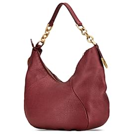 Fendi-Fendi Sac Hobo Selleria en Cuir Rouge-Rouge