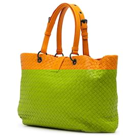 Bottega Veneta-Bottega Veneta Orange Large Nappa Intrecciato Capri Tote-Orange