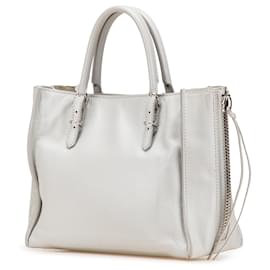 Balenciaga-Balenciaga Gray Mini Leather Papier A4 Satchel-Brown,Grey