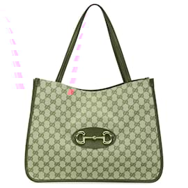 Gucci-Gucci Brown GG Canvas Horsebit 1955 Tote-Brown