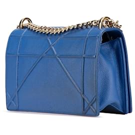 Dior-Dior Blue Medium Grained Calfskin Diorama Flap-Blue