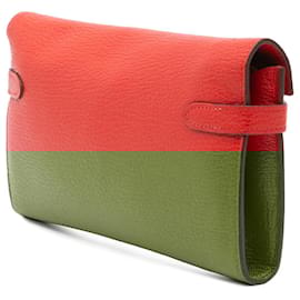 Hermès-Hermès Red Chevre Mysore Kelly Longue Wallet-Red