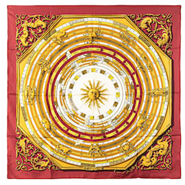 Hermès-Hermès Red Astrologie Dies et Hore Silk Scarf 90-Other
