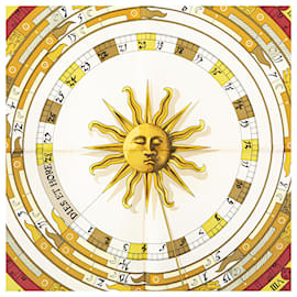 Hermès-Hermès Red Astrologie Dies et Hore Silk Scarf 90-Other