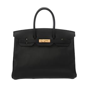 Hermès-Hermes Birkin 35 Black Togo Handbag-Black