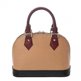 Louis Vuitton-Louis Vuitton Epi Alma BB Tricolor Handbag-Black,Dark red,Camel
