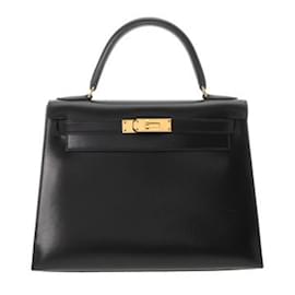 Hermès-Hermes Kelly 28 Handbag-Black