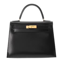 Hermès-Hermes Kelly 28 Handbag-Black
