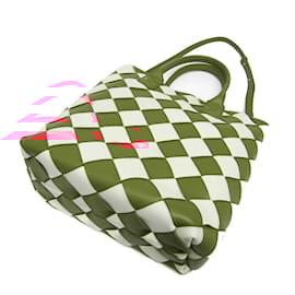 Bottega Veneta-Bottega Veneta Maxi Intrecciato Leather Shoulder Tote Bag-Red,Eggshell