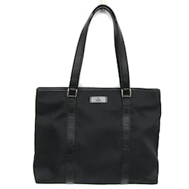Gucci-Gucci 257304 Women's Black Canvas and Leather Tote Bag-Black