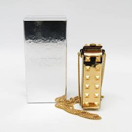 Valentino-Valentino Gold Leather Lipstick Case-Golden
