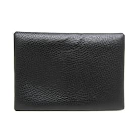 Hermès-Hermes Calvi Duo Epsom Leather Card Case-Black