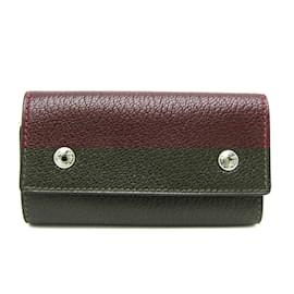 Hermès-Hermes Serie Chevre Leather Key Case in Wine-Dark red