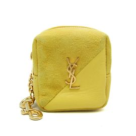 Porte-clés en cuir jaune Yves Saint Laurent Jaune