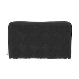 Bottega Veneta-Bottega Veneta Black Nylon Long Wallet-Black
