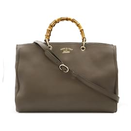 Gucci-Gucci Bamboo Shopper Large Tote Bag-Brown