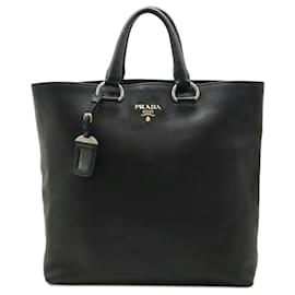 Prada-Prada Large Leather Tote Bag-Black