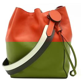 Hermès-Hermes Ricor 17 Shoulder Bag-Brown,White,Red