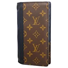 Louis Vuitton-Louis Vuitton Long Wallet Monogram Macassar-Brown,Black