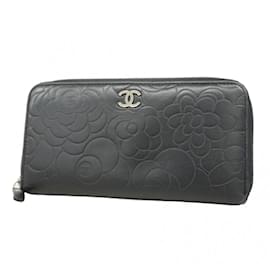 Chanel-Chanel Long Wallet in Black Lambskin-Black