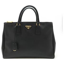 Prada-Prada Galleria Triangle Saffiano Handbag-Black