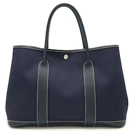 Hermès-Hermes Garden PM Tote Bag-Navy blue