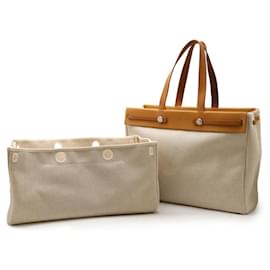 Hermès-Hermes Airbag Cabas MM Tote Bag-Other,Light brown