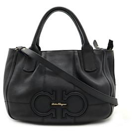 Salvatore Ferragamo-Salvatore Ferragamo Gancini Handbag-Black