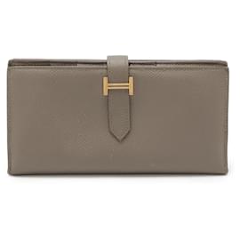 Hermès-Hermes Bearn Soufflet Bi-fold Long Wallet-Grey