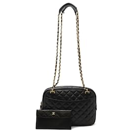 Chanel-Chanel Matelasse Chain Shoulder Tote Bag-Black