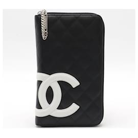 Chanel-Chanel Cambon Line Long Wallet-Black,Pink,White