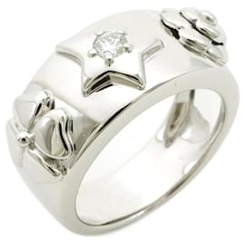 Chanel-Chanel Three Symbols Ring in White Gold-Golden