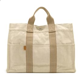 Hermès-Hermes New Foultou MM Tote Bag-Brown,Beige